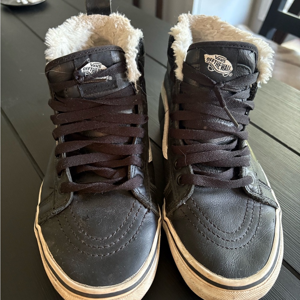 Vans Black and White High-Top Sneakers